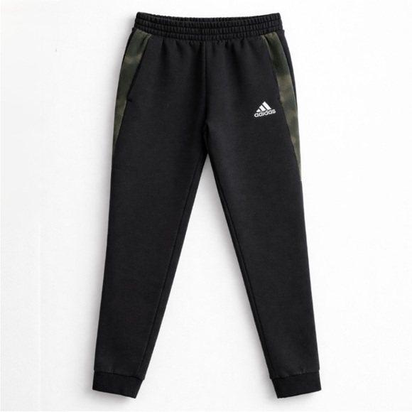 Adidas Black Jogger Sweatpants with Green Camo Side Panels | Size M - Picture 2 of 13